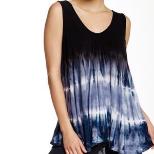 Free People WTF Tye Die Flowy Tank Navy XS